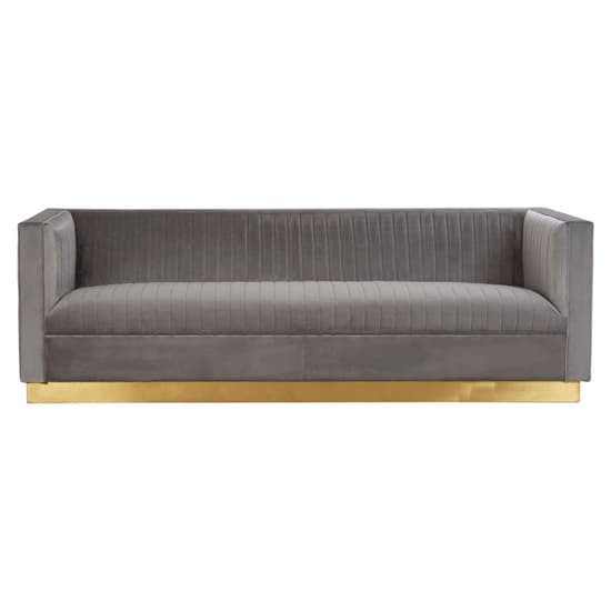 Opals Upholstered 3 Seater Velvet Sofa In Grey_4
