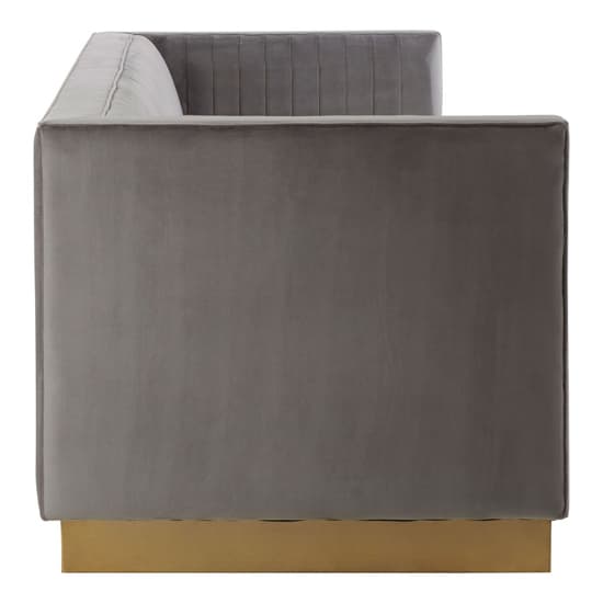 Opals Upholstered 3 Seater Velvet Sofa In Grey_5