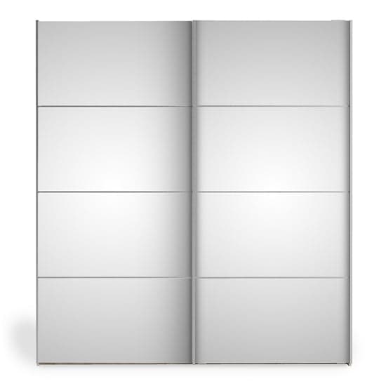Opim Mirrored Sliding Door Wardrobe In Matt Black With 2 Shelves_2