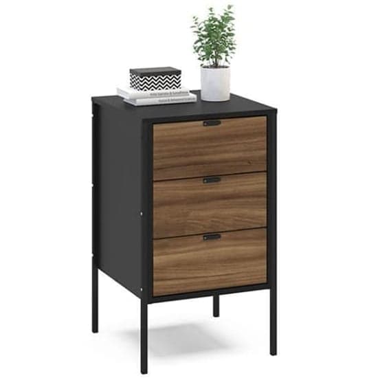 Oppose Wooden Storage Unit With 3 Drawers In Walnut And Black_2
