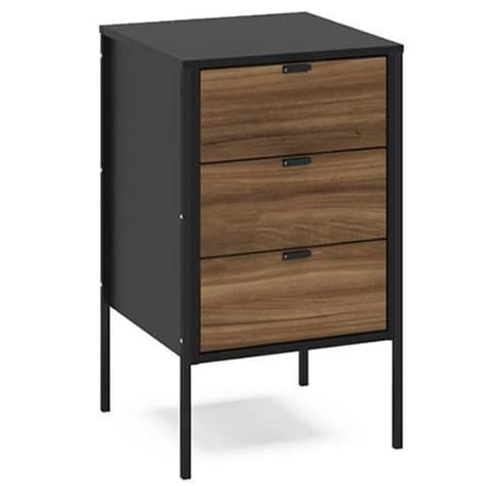 Oppose Wooden Storage Unit With 3 Drawers In Walnut And Black_4