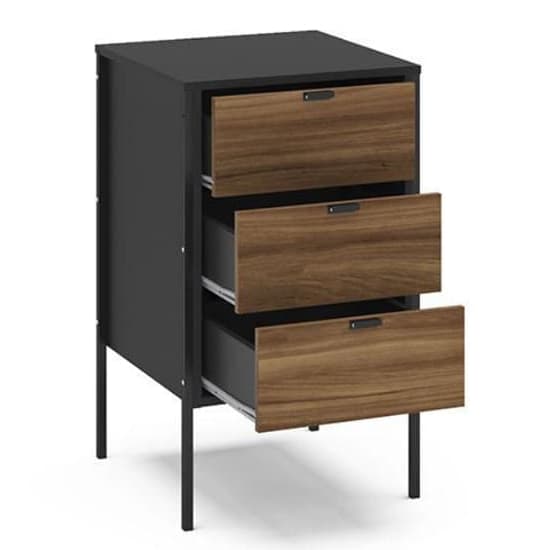 Oppose Wooden Storage Unit With 3 Drawers In Walnut And Black_5
