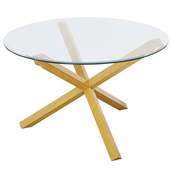Opteron Round Glass Dining Table With 4 Nipas Peacock Chairs_2
