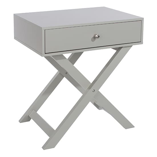 Outwell Wooden Bedside Cabinet In Grey With X Legs_3