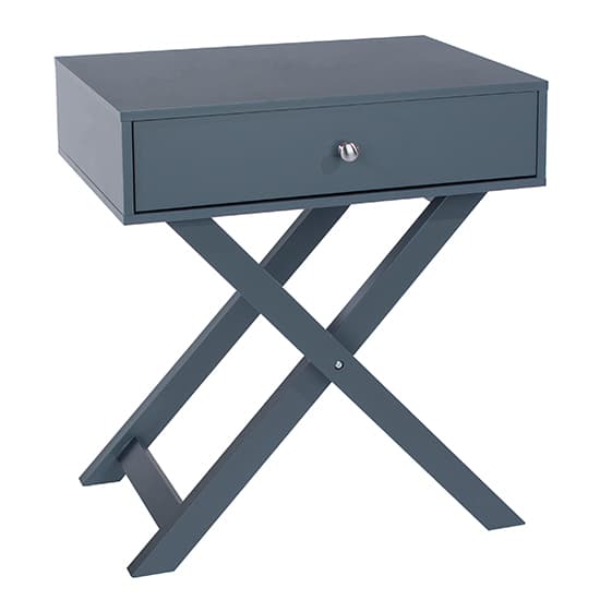 Outwell Wooden Bedside Cabinet In Midnight Blue With X Legs_3