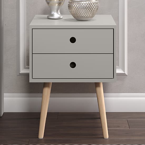 Outwell Scandia Bedside Cabinet In Grey With Wood Legs_2