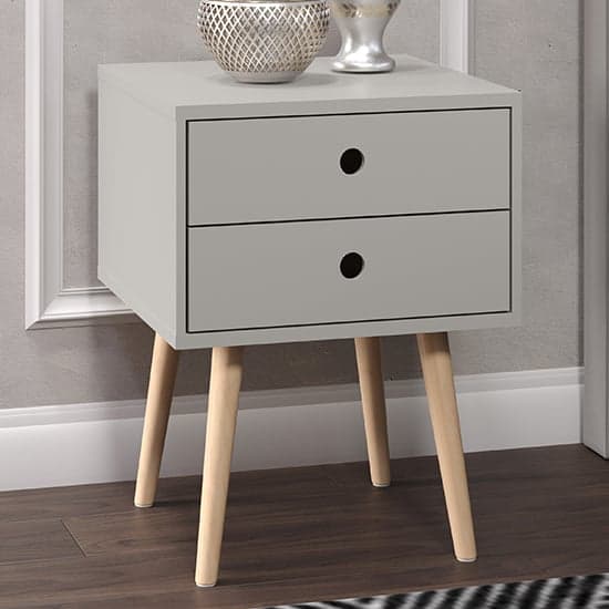 Outwell Scandia Bedside Cabinet In Grey With Wood Legs_1