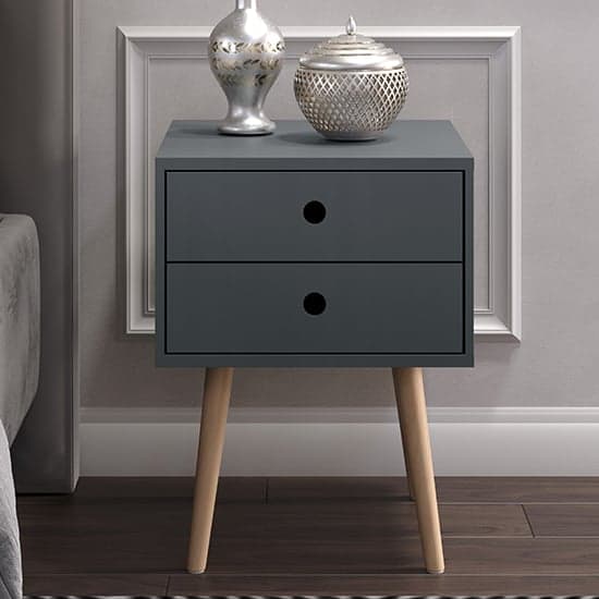 Outwell Scandia Bedside Cabinet In Midnight Blue With Wood Legs_2