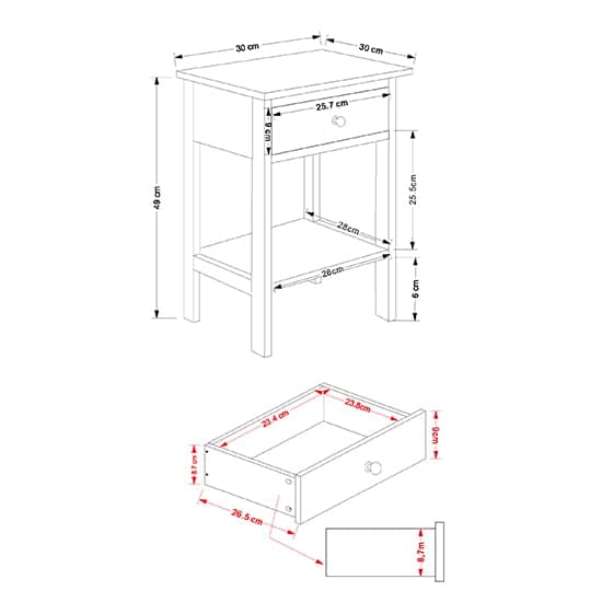 Outwell Shaker Petite Bedside Cabinet In Grey_5