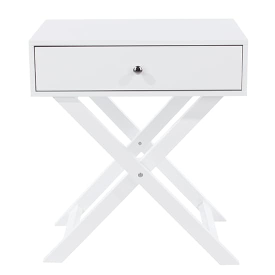 Outwell X Leg Petite Bedside Cabinet In White With 1 Drawer_2