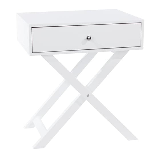Outwell X Leg Petite Bedside Cabinet In White With 1 Drawer_1