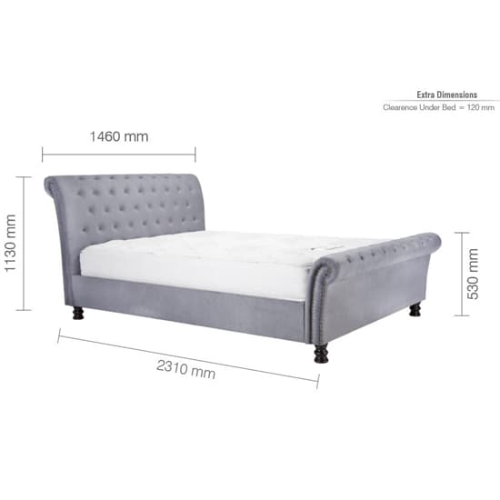 Opulent Fabric Double Bed In Grey_3