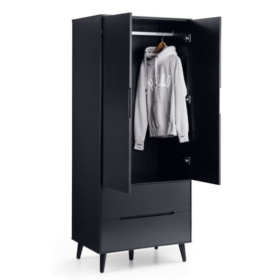 Abrina Wooden Wardrobe With 2 Doors And 2 Drawers In Anthracite_2