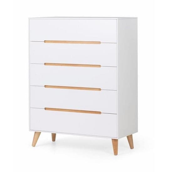 Abrina Chest Of Drawers Tall In Matt White And Oak_1
