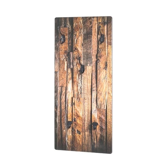 Orem Wooden Wall Hung 5 Hooks Coat Rack In Parquet Print_2
