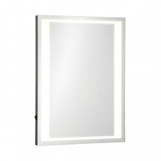 Oren LED Wall Bedroom Mirror In Silver Frame_2