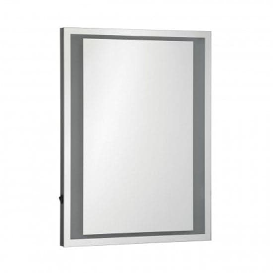 Oren LED Wall Bedroom Mirror In Silver Frame_1