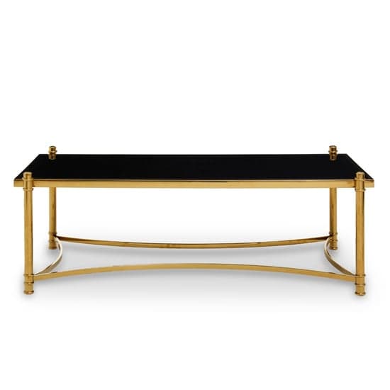 Orion Black Glass Top Coffee Table With Gold Metal Frame_2