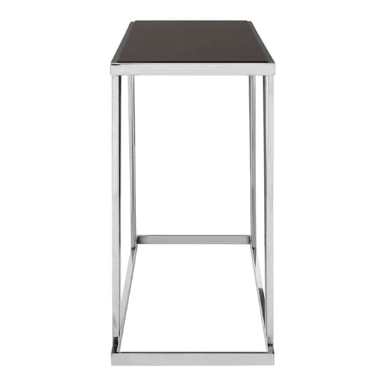 Orion Black Glass Top Console Table With Chrome Frame_3