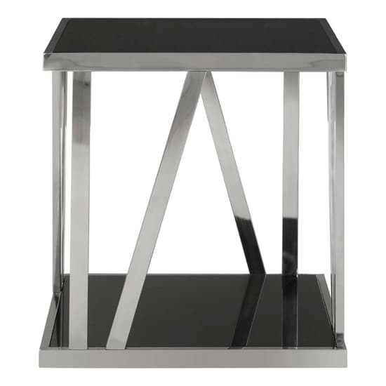 Orion Black Glass Top Side Table With Chrome Frame_3