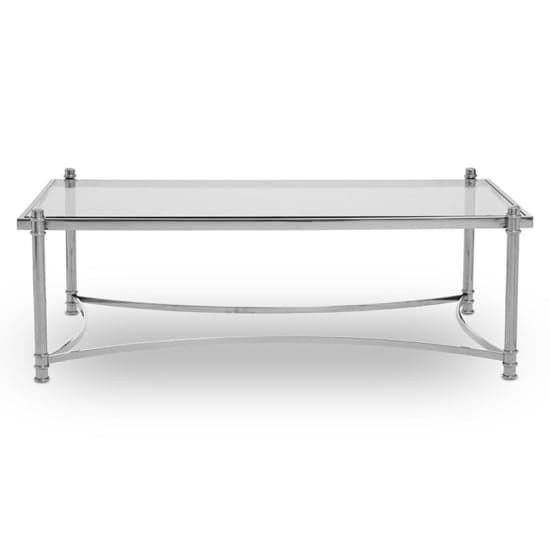 Orion Clear Glass Top Coffee Table With Silver Metal Frame Furniture