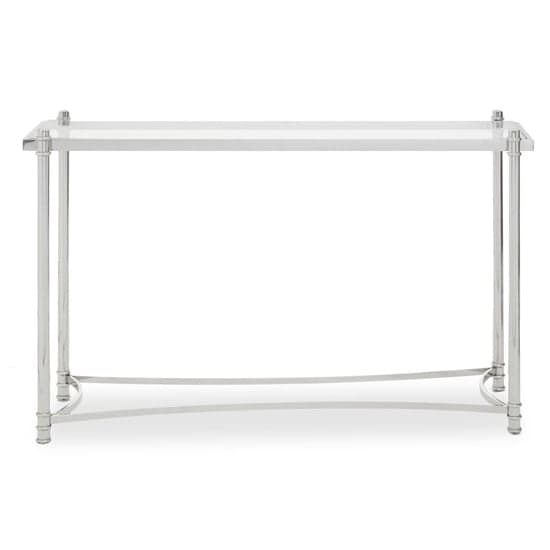 Orion Clear Glass Top Console Table With Silver Metal Frame_2