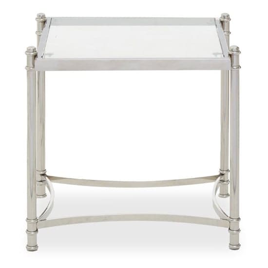 Orion Clear Glass Top Side Table With Silver Metal Frame_2