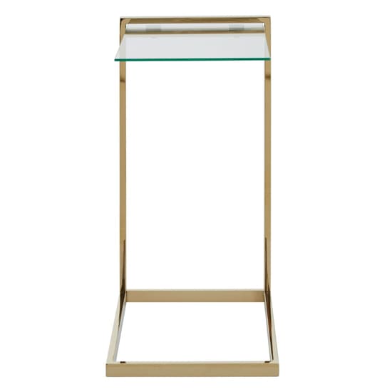 Orizone Clear Glass End Table With Gold Stainless Steel Frame_6