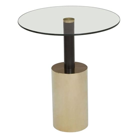 Orizone Clear Glass Top End Table With Gold Steel Base_1