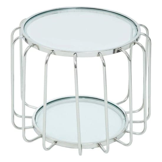 Orizone Clear Glass Top Side Table With Chrome Steel Base_5