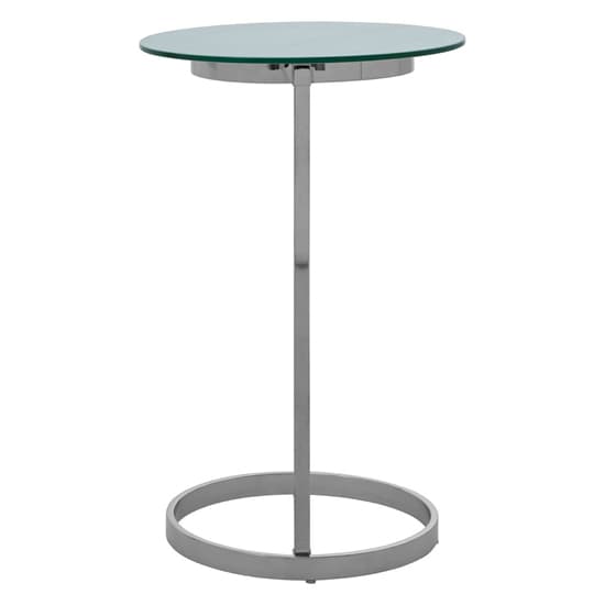 Orizone White Marble Effect Glass End Table With Silver Frame_3