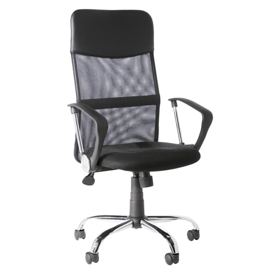 Orland Home Office Chair With PU Headrest In Black_2