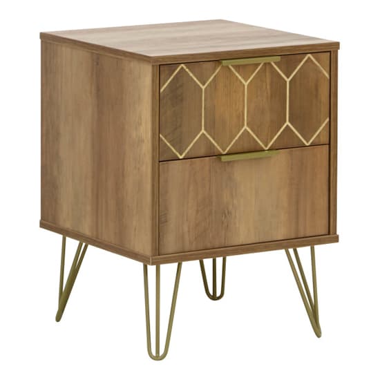 Orleans Wooden Bedside Cabinet 2 Drawers In Mango Wood Effect_7