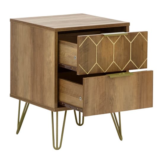 Orleans Wooden Bedside Cabinet 2 Drawers In Mango Wood Effect_8