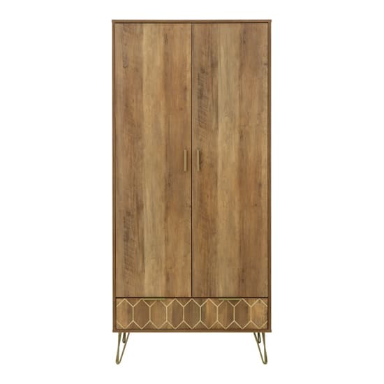 Orleans Wooden Wardrobe With 2 Doors In Mango Wood Effect_6