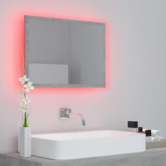 Ormond Bathroom Mirror In Concrete Effect With LED Lights_4