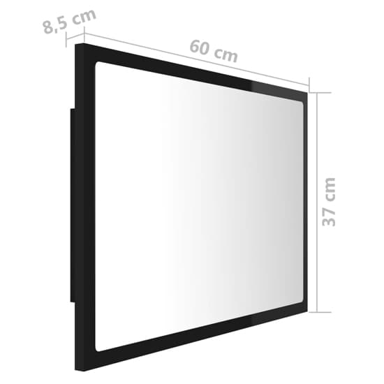 Ormond Gloss Bathroom Mirror In Black With LED Lights_7