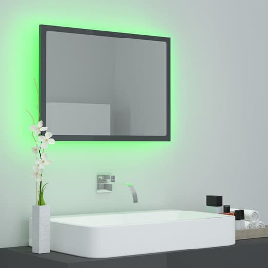 Ormond Gloss Bathroom Mirror In Grey With LED Lights_3