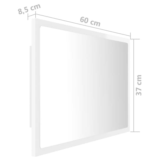 Ormond Gloss Bathroom Mirror In White With LED Lights_7