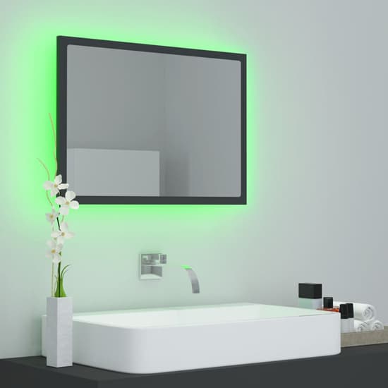 Ormond Wooden Bathroom Mirror In Grey With LED Lights_3
