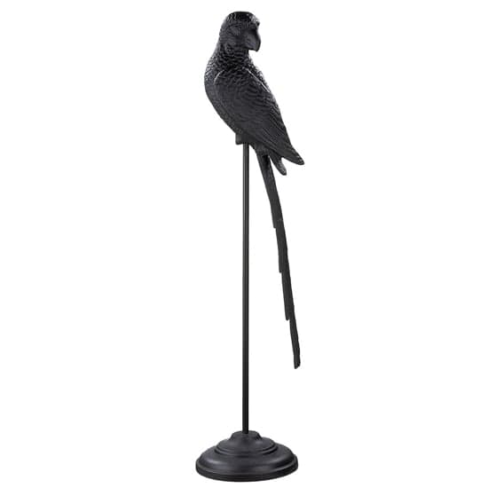 Oro Aluminium Parrot Sculpture Large In Black_1