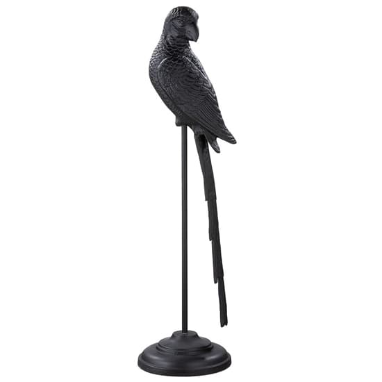 Oro Aluminium Parrot Sculpture Small In Black_1