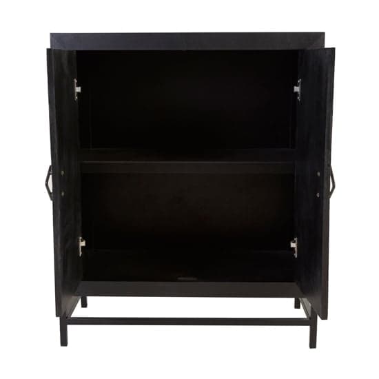Orphee Wooden Storage Cabinet With Metal Frame In Black_2