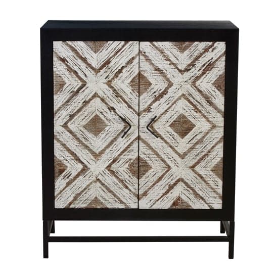 Orphee Wooden Storage Cabinet With Metal Frame In Black_1
