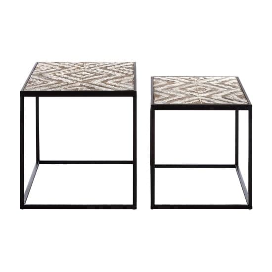 Orphee Wooden Set Of 2 Side Tables With Metal Frame In White_3
