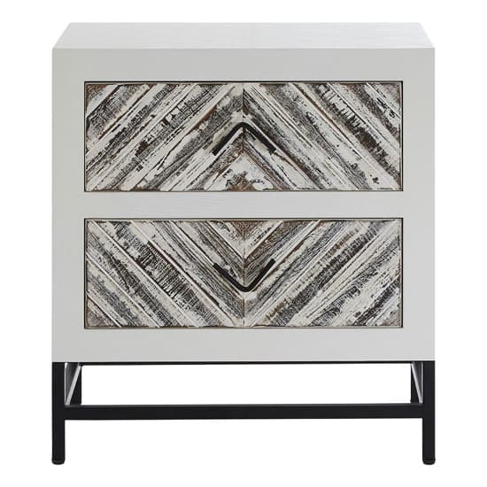 Orphee Wooden Bedside Cabinet With Metal Frame In White_4