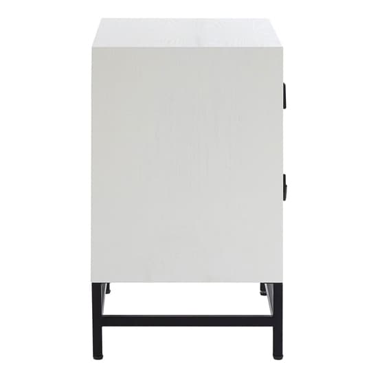Orphee Wooden Bedside Cabinet With Metal Frame In White_5
