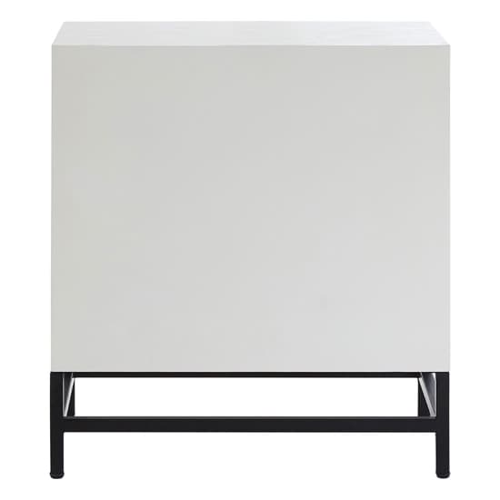 Orphee Wooden Bedside Cabinet With Metal Frame In White_6