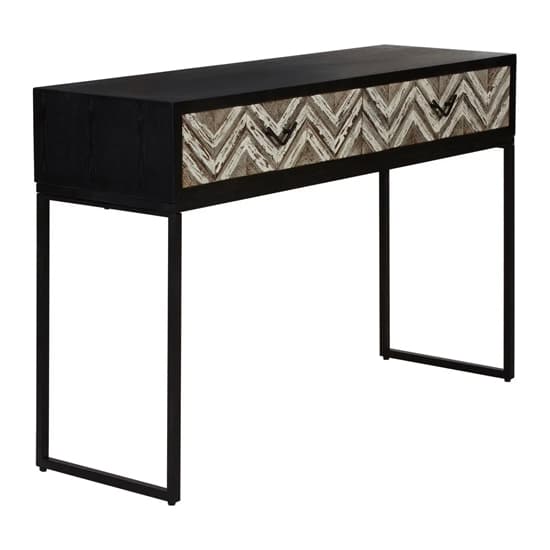 Orphee Wooden Console Table With 2 Drawers In Black_2