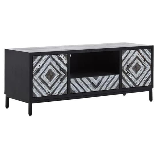 Orphee Wooden TV Stand With 2 Doors 1 Drawer In Black_3